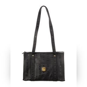 MCM Tote Black Gold-Tone Dual Shoulder BAG AUTHENTIC VINTAGE